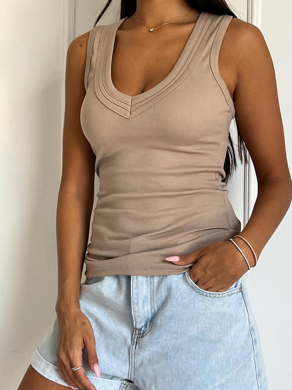 תמונה ממוזערת: גופיית ריב צווארון פסים