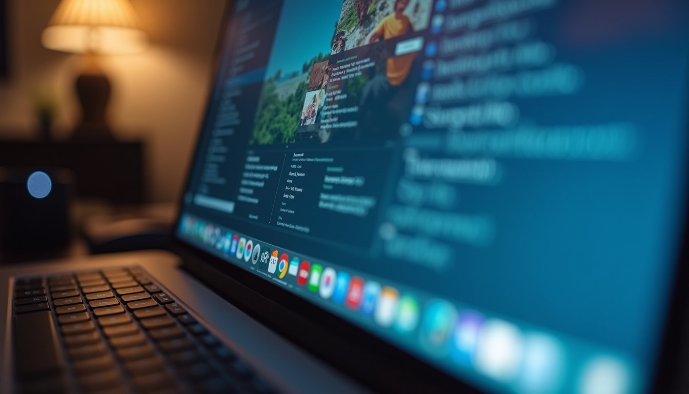 Eye-level view of a computer screen showing neatly arranged browser tabs