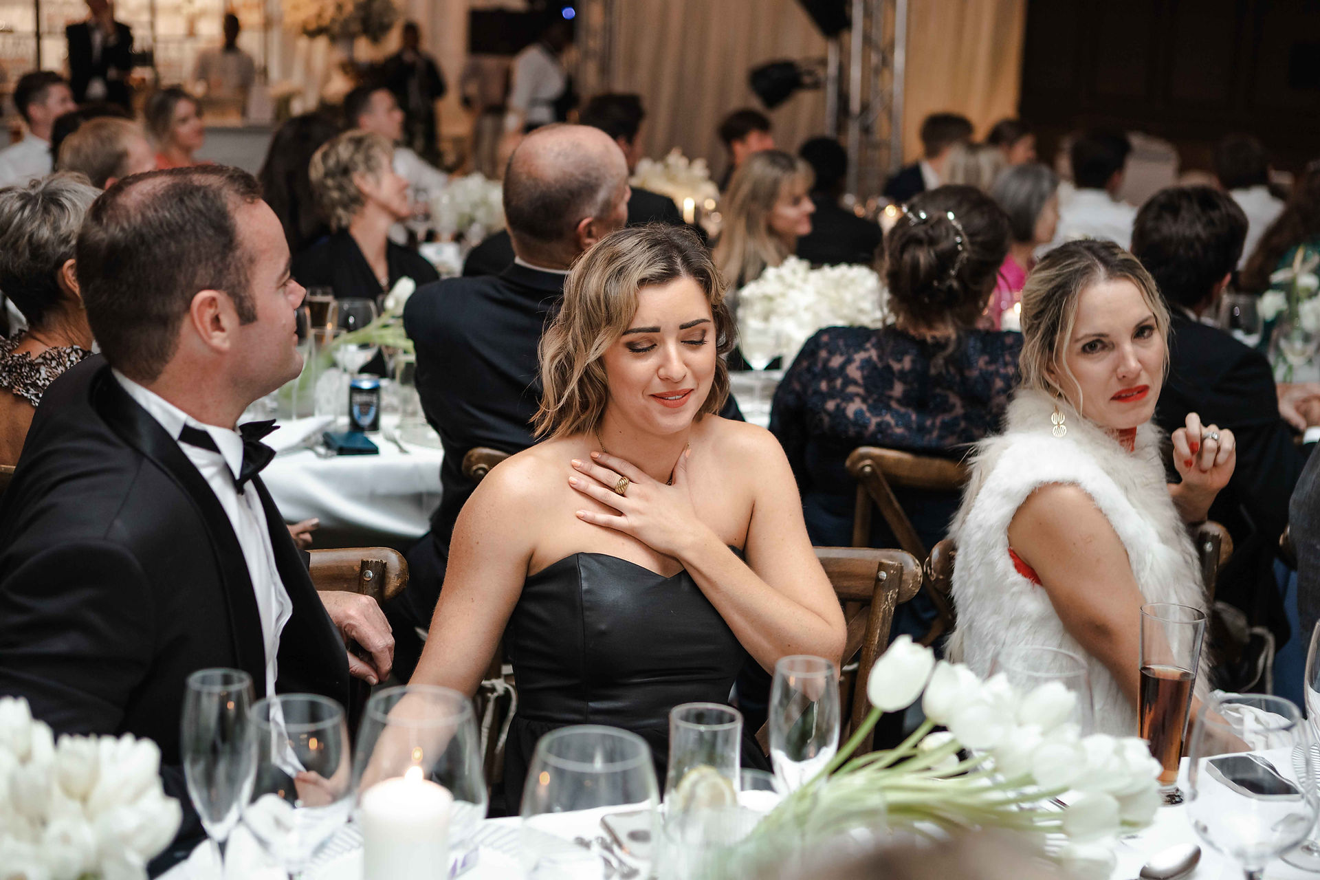 Wedding guest crying