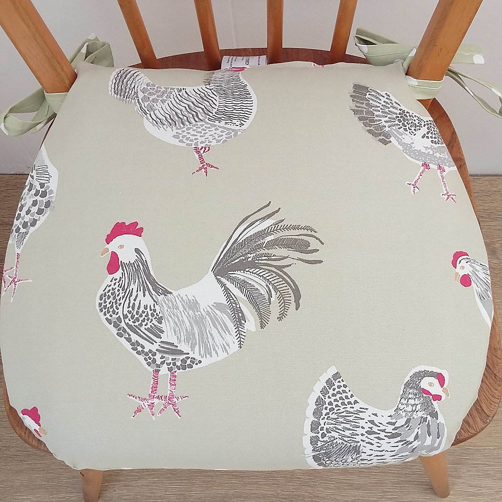 Seat Pad Rooster with Sage Green Dott Holly's Kitchen