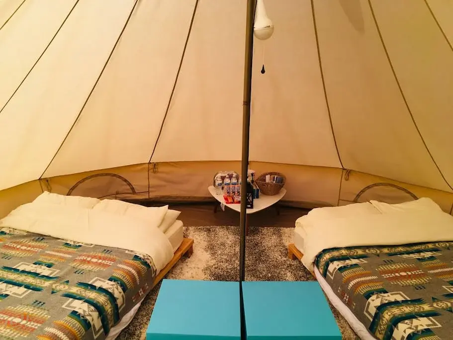 Thumbnail: 5m Glamping Bell Tent Luxury Resort Family Outdoor Hiking Yurt Waterproof Canvas