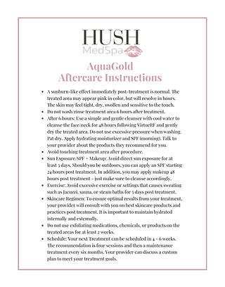 Hush Medspa Aftercare Instructions