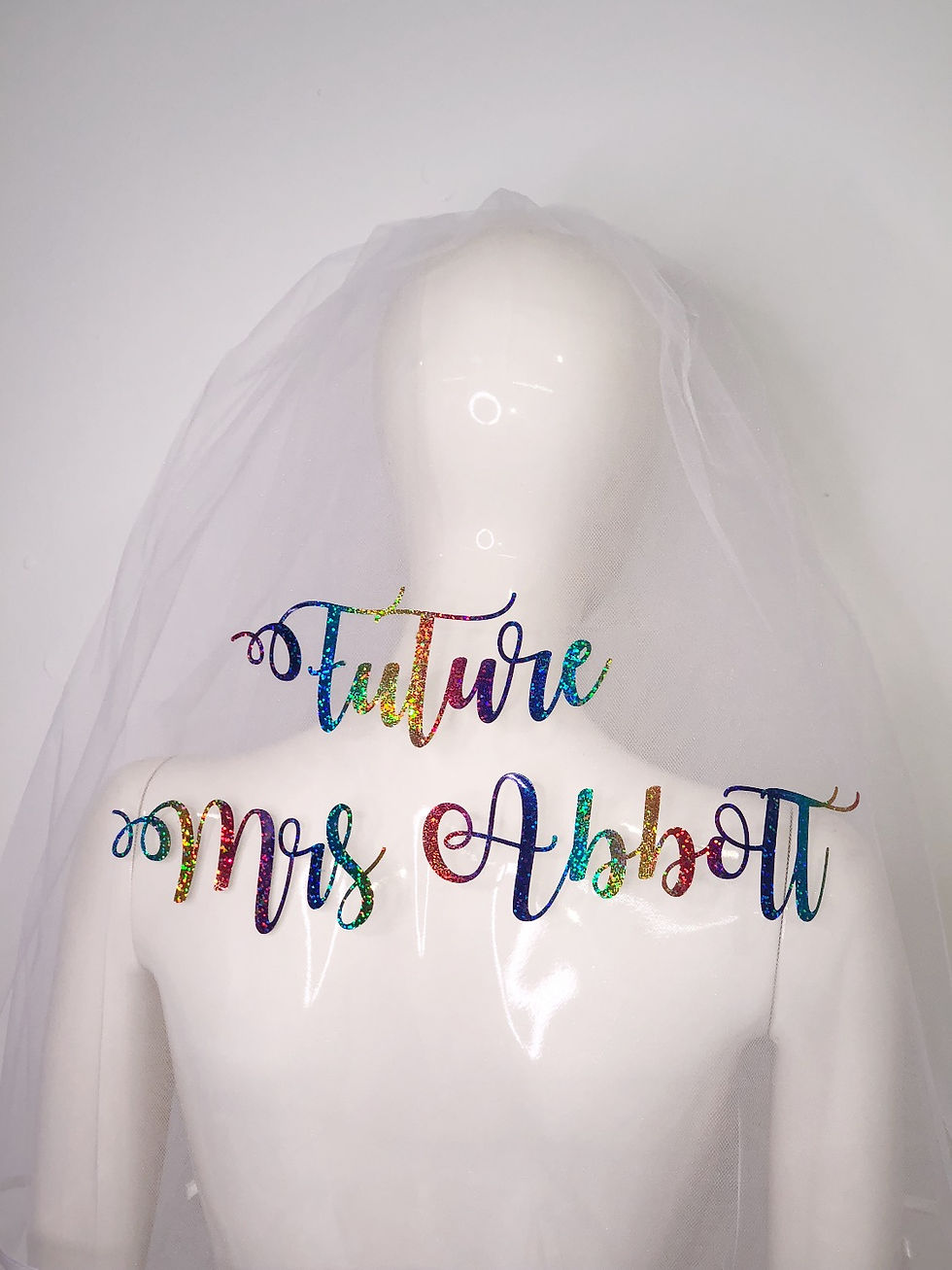 Thumbnail: 🌈 Bride with PRIDE LGBTQ+ Personalised Hen Do & Bachelorette Veil