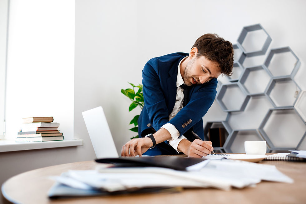 An overwhelmed entrepreneur