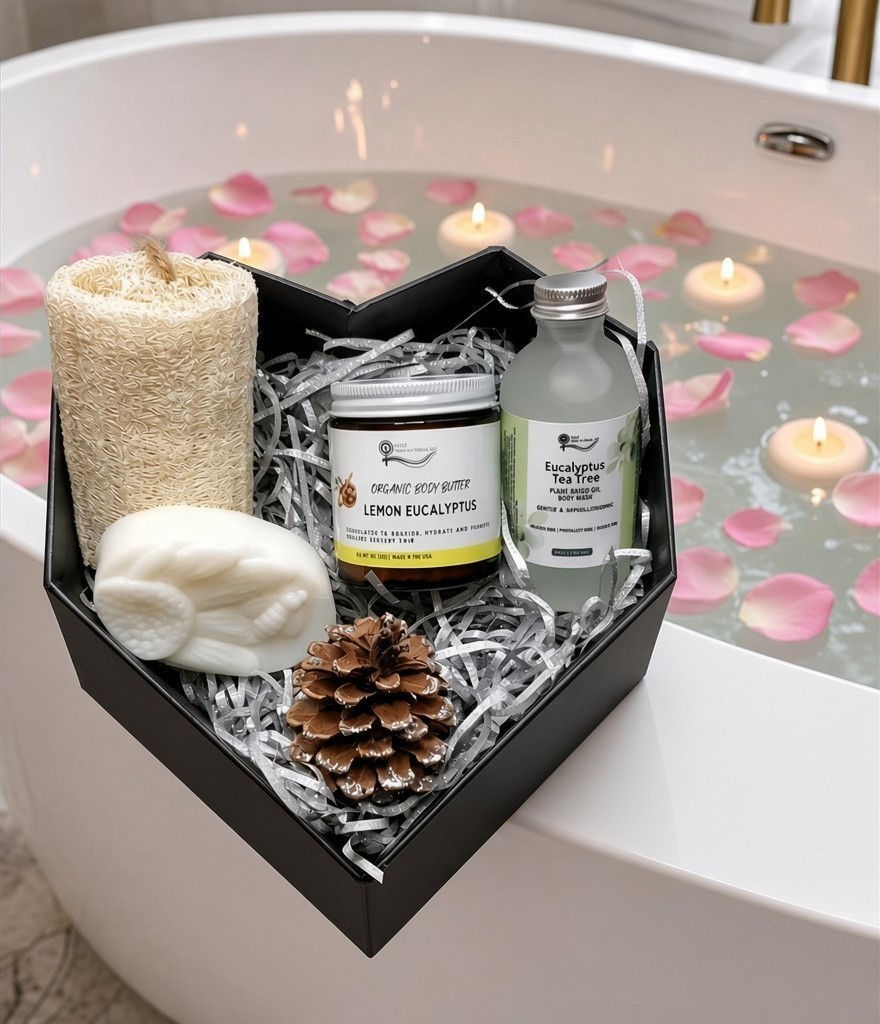 Thumbnail: <title> Botanical Spa Gift Set for Her, Vegan Self Care Box with Body Butter and Soap </title>