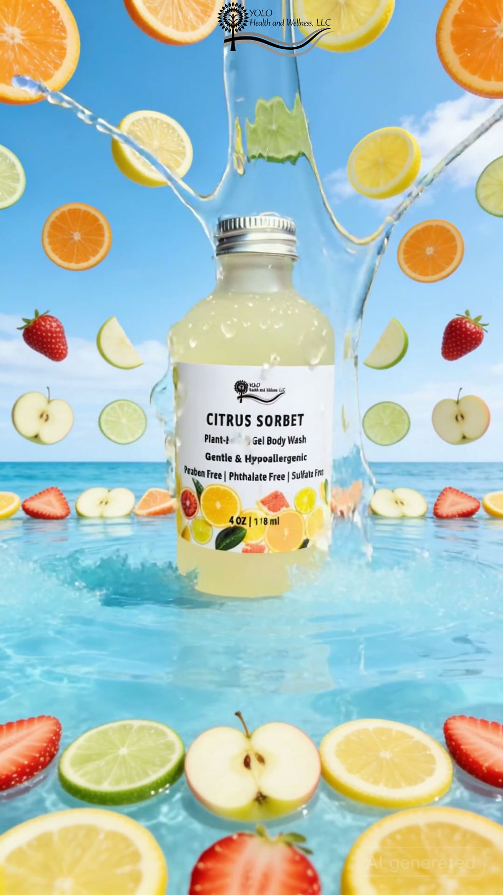 Thumbnail: <title> YOLO Health and Wellness Citrus Sorbet Plant-Based gel Body Wash </title>