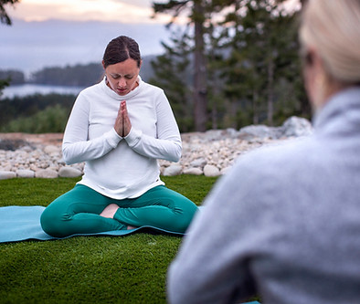 Loretta leading a healing meditation