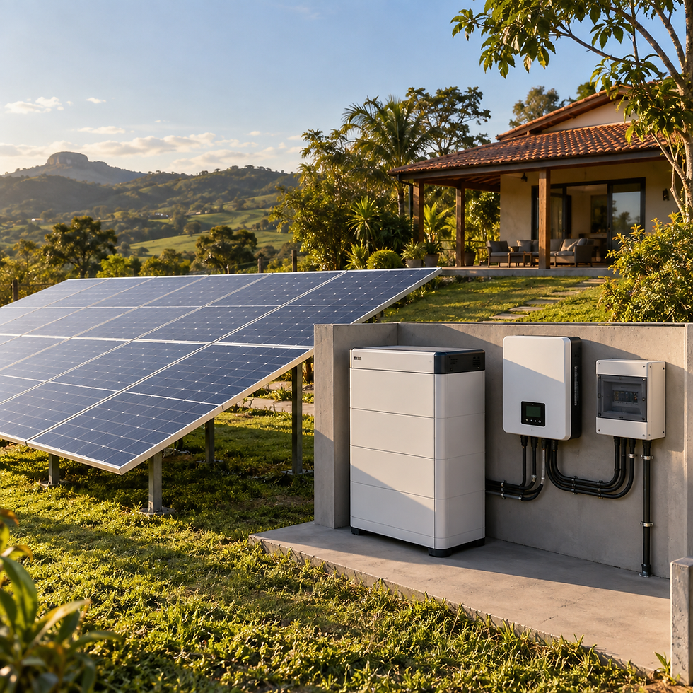 Sistema de armazenamento de energia para instalação solar off-grid