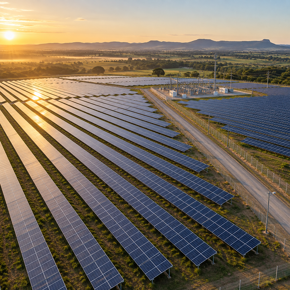 Usina solar em cobertura para geração de energia e investimento