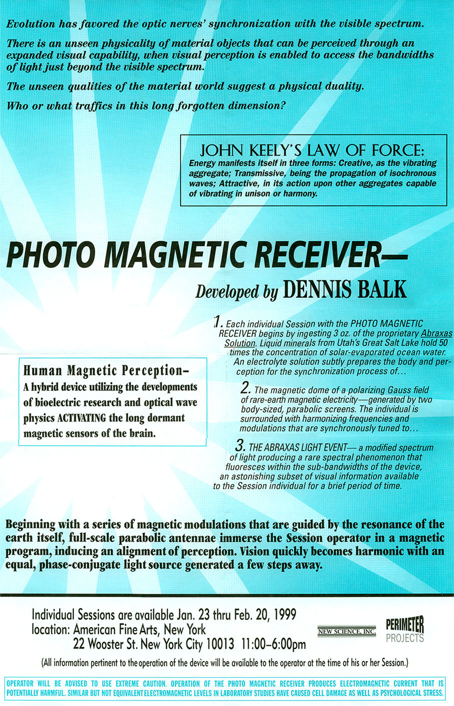 Photo Magnetic Receiver, New York