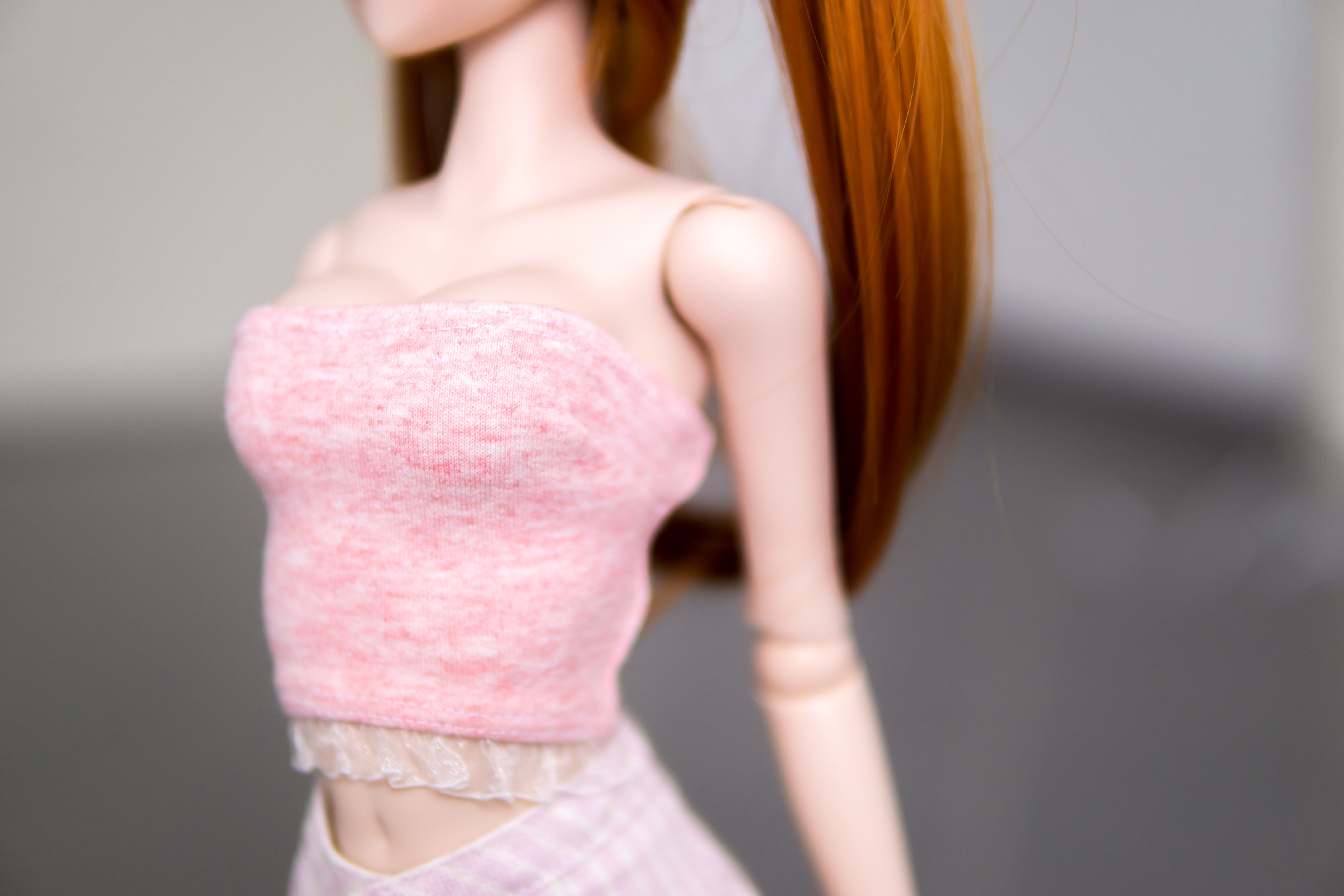 Tube top with ruffles in Pink