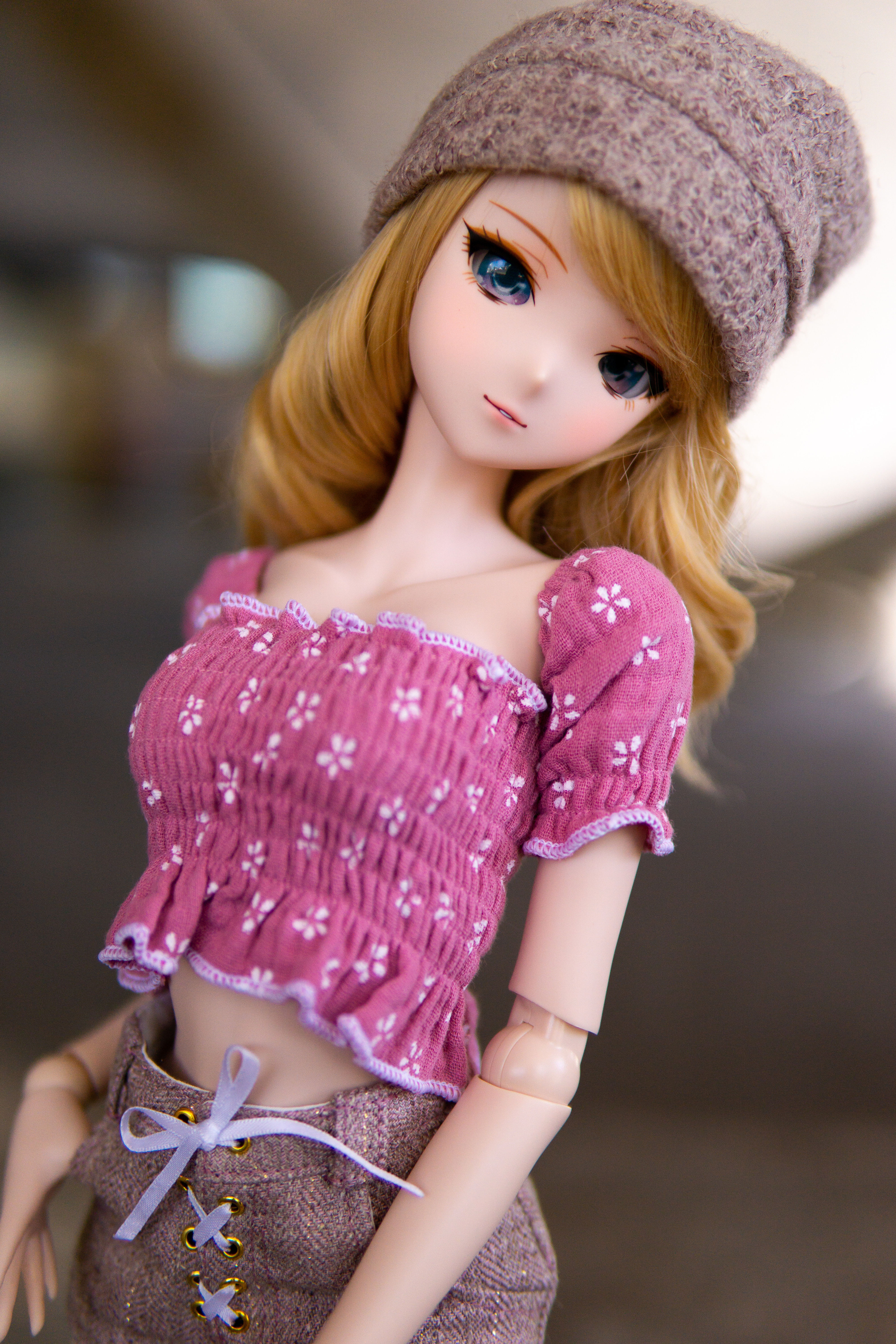 Shirred Top in Muted Berry