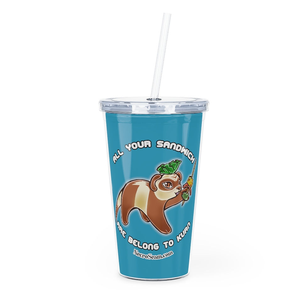 Thumbnail: All Your Sandwich Are Belong To Kurn - Plastic Tumbler with Straw