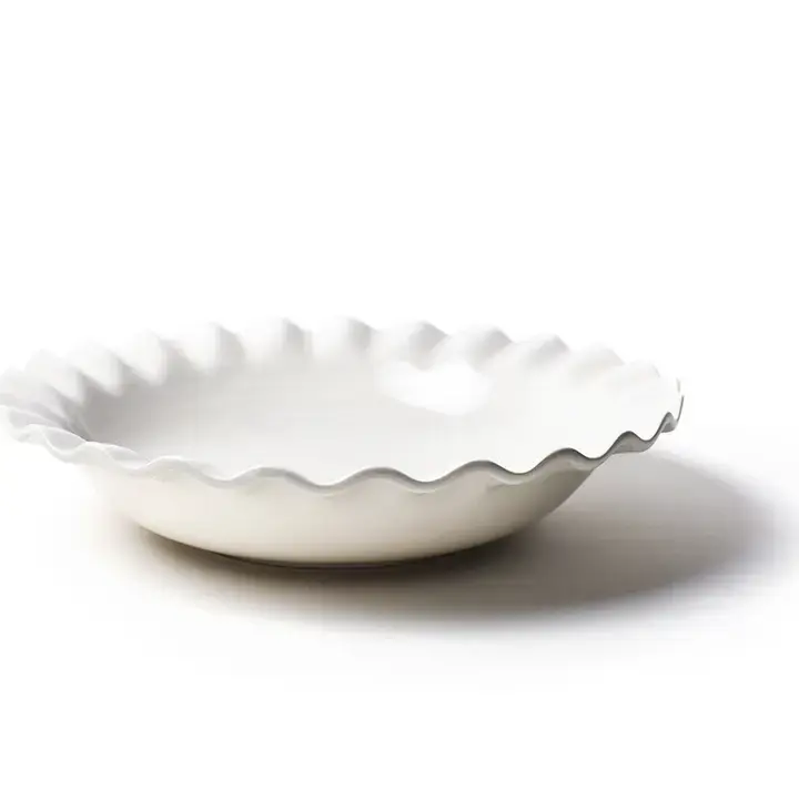 Signature White Ruffle Best Stoneware Bowl by Coton Colors