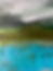 a Semi Abstract painting of the river severn in blue, grey and green