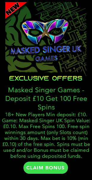 Masked Singer 100 Free Spins Welcome Deposit Bonus Offer