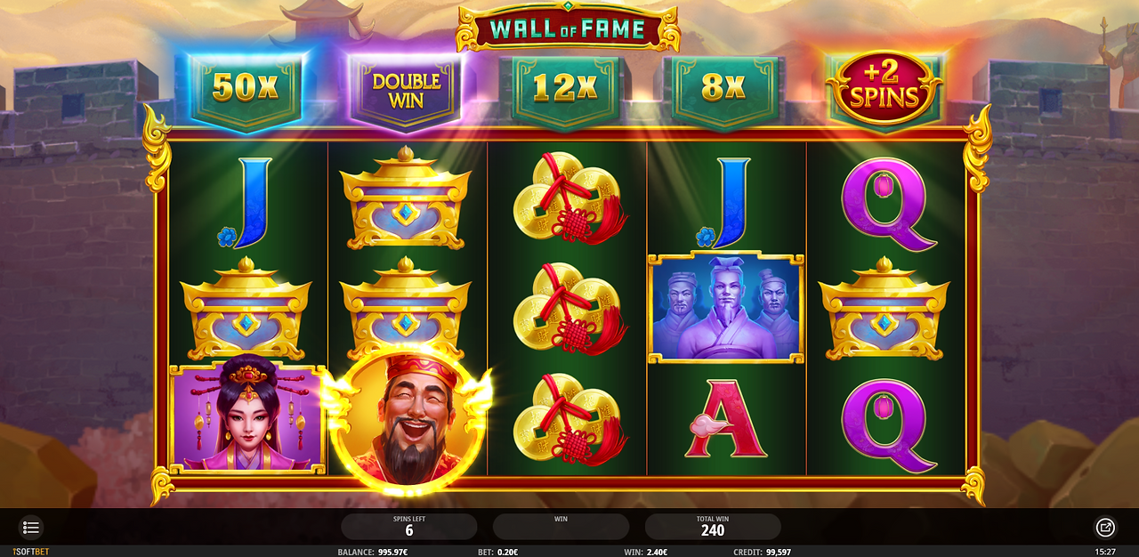 Wall Of Fame iSoftBet Bonus Game Double Win Genius Gambling