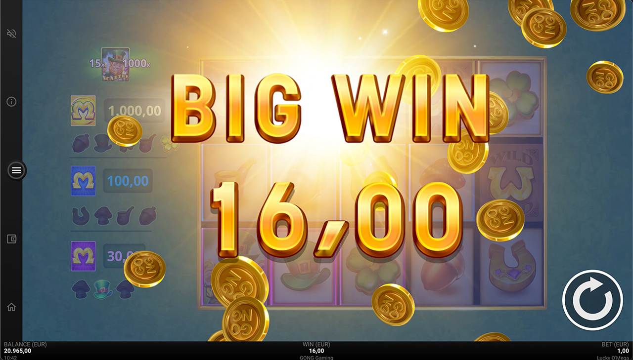 Lucky O'Mega Slot Gong Gaming Technologies Genius Gambling