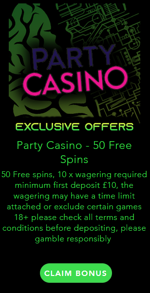 Party Casino 50 Free Spins Offer Genius Gambling
