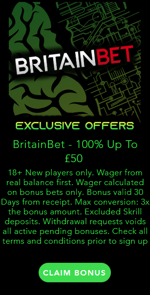 Britain Bet 100% Match Welcome Deposit Bonus Offer
