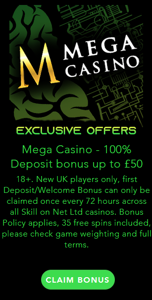 Mega Casino 100% Match Deposit Bonus Offer Genius Gambling