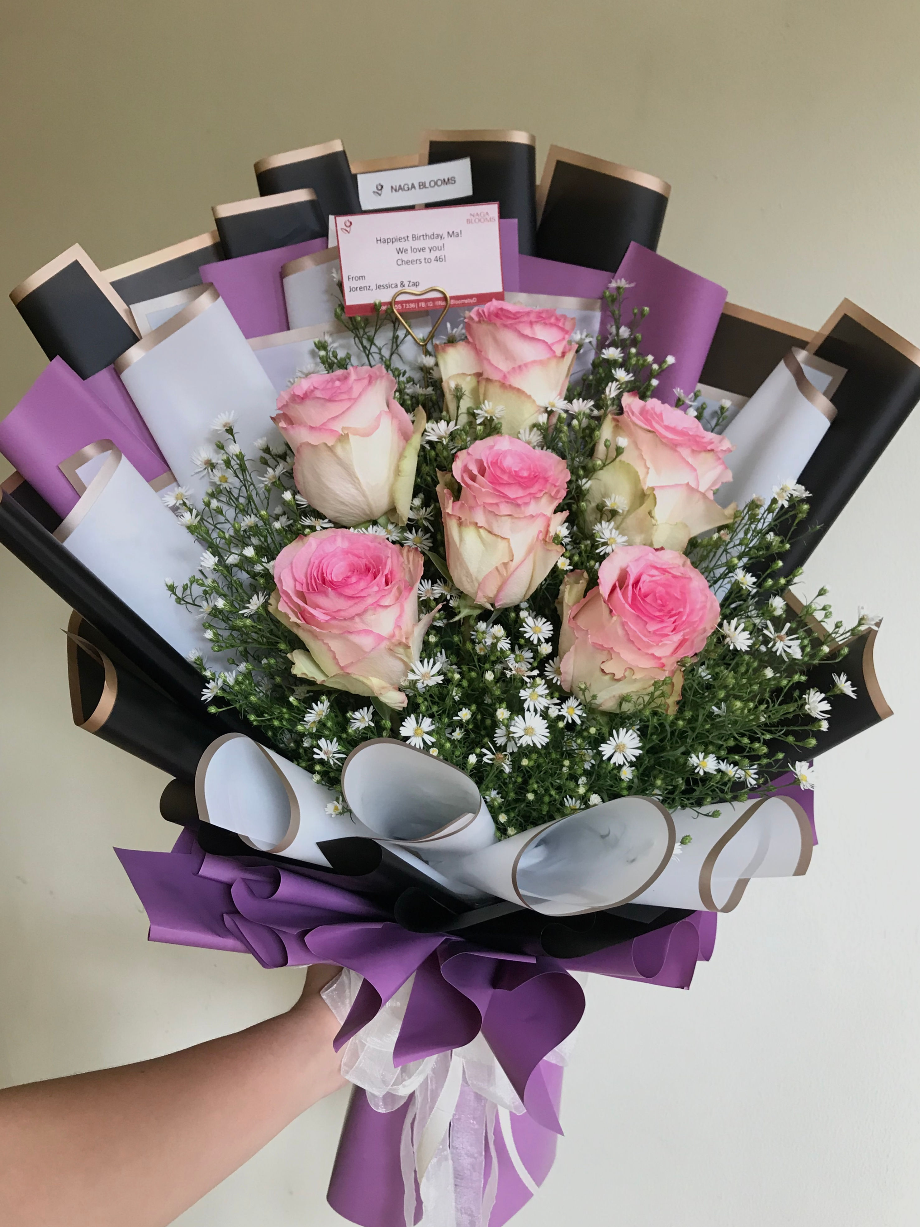 Half dozen Pink Ecuadorian Roses