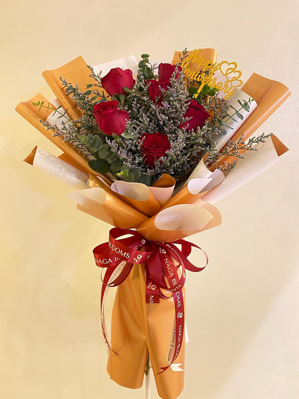 Thumbnail: Half Dozen Red Imported Roses Bouquet