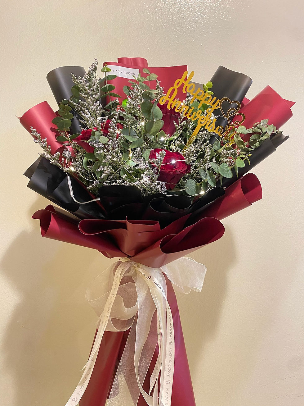 Thumbnail: 3-stem Red Imported Rose Bouquet
