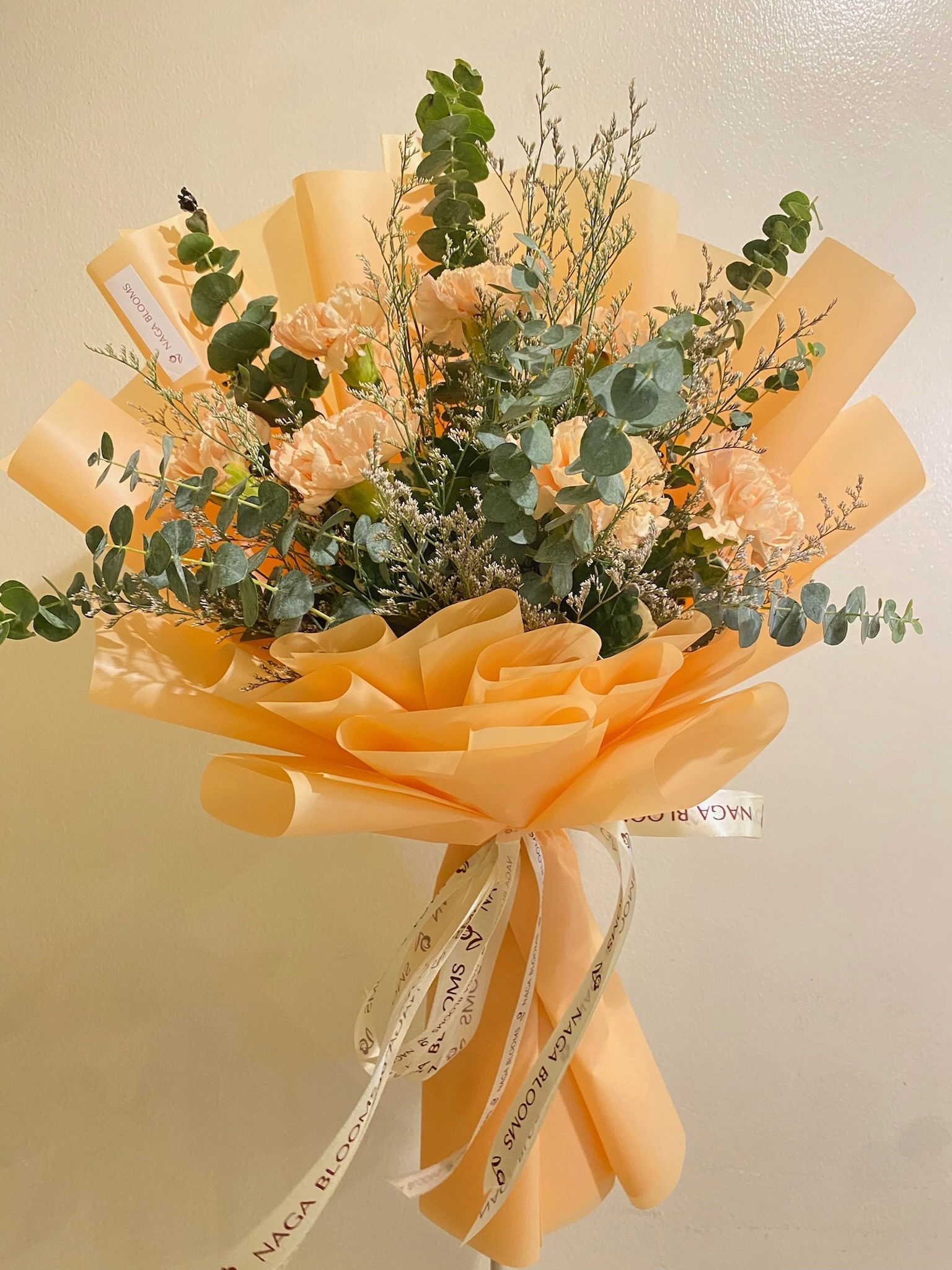 7-stem Peach Carnation Bouquet