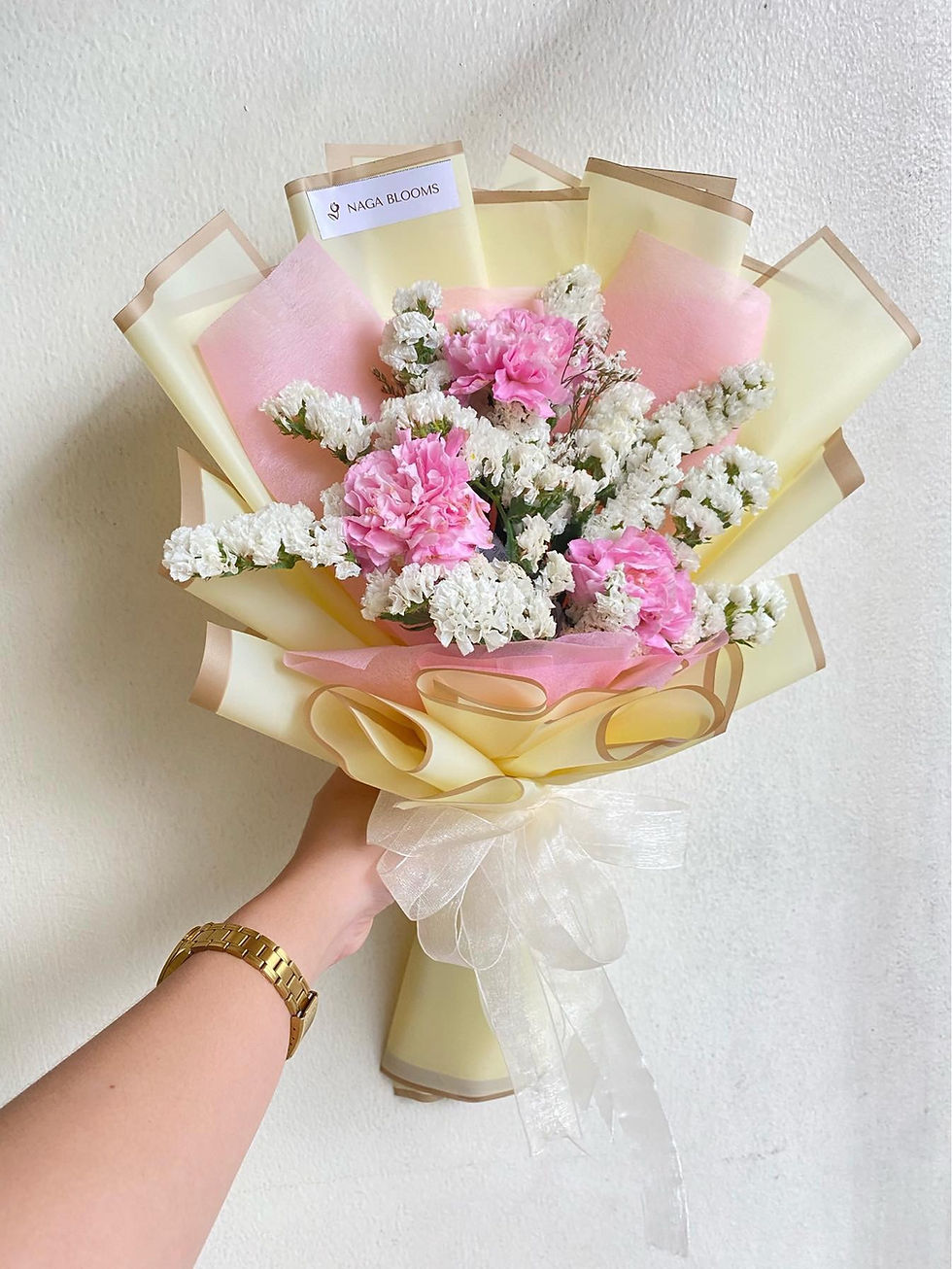 Thumbnail: 3-stem Pink Carnation Bouquet