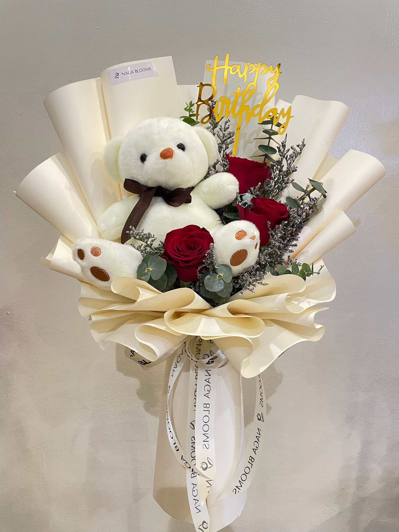 Bear Fresh Roses Bouquet