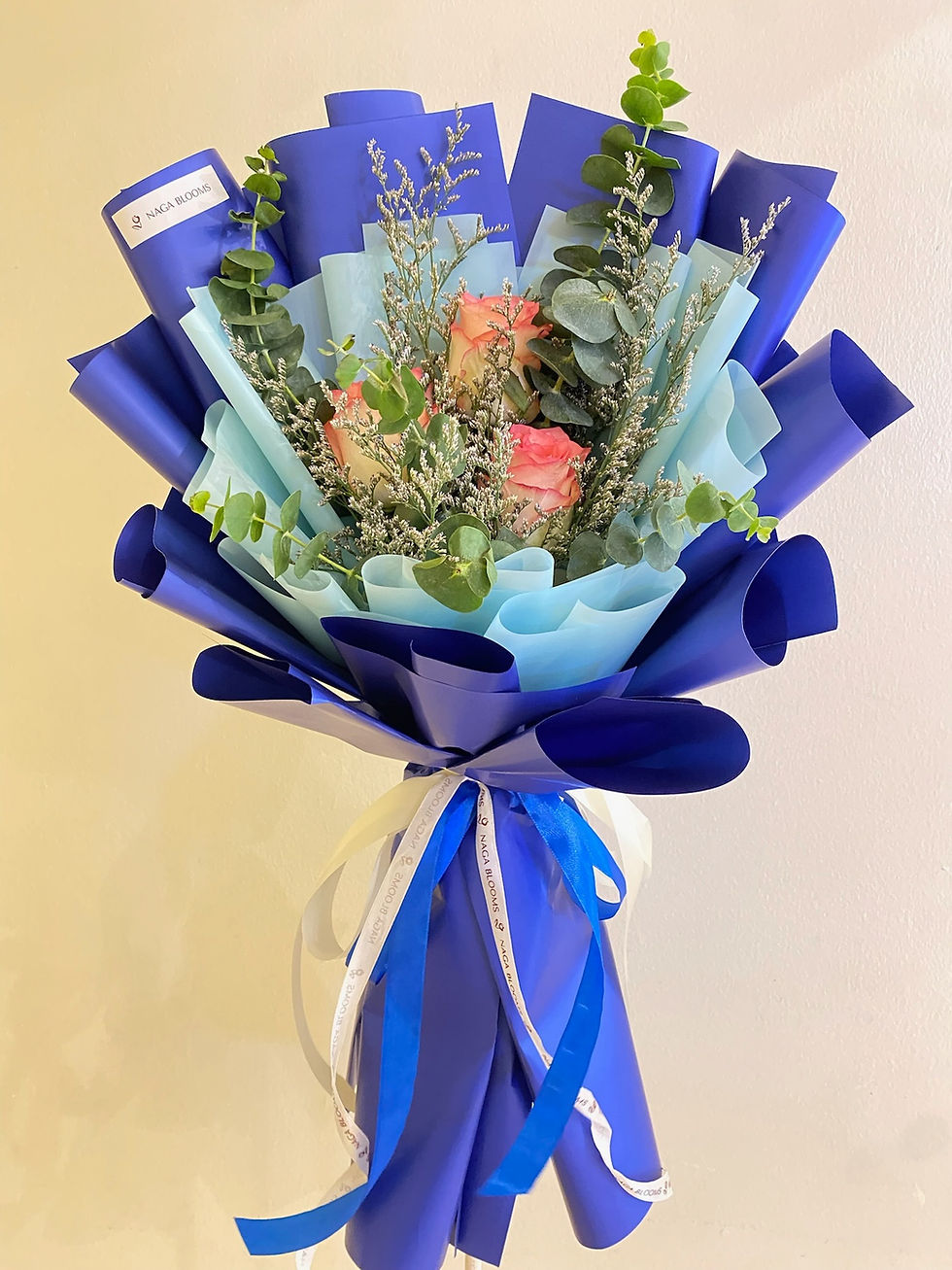 Thumbnail: 3-stem Two-Toned Pink Imported Rose Bouquet