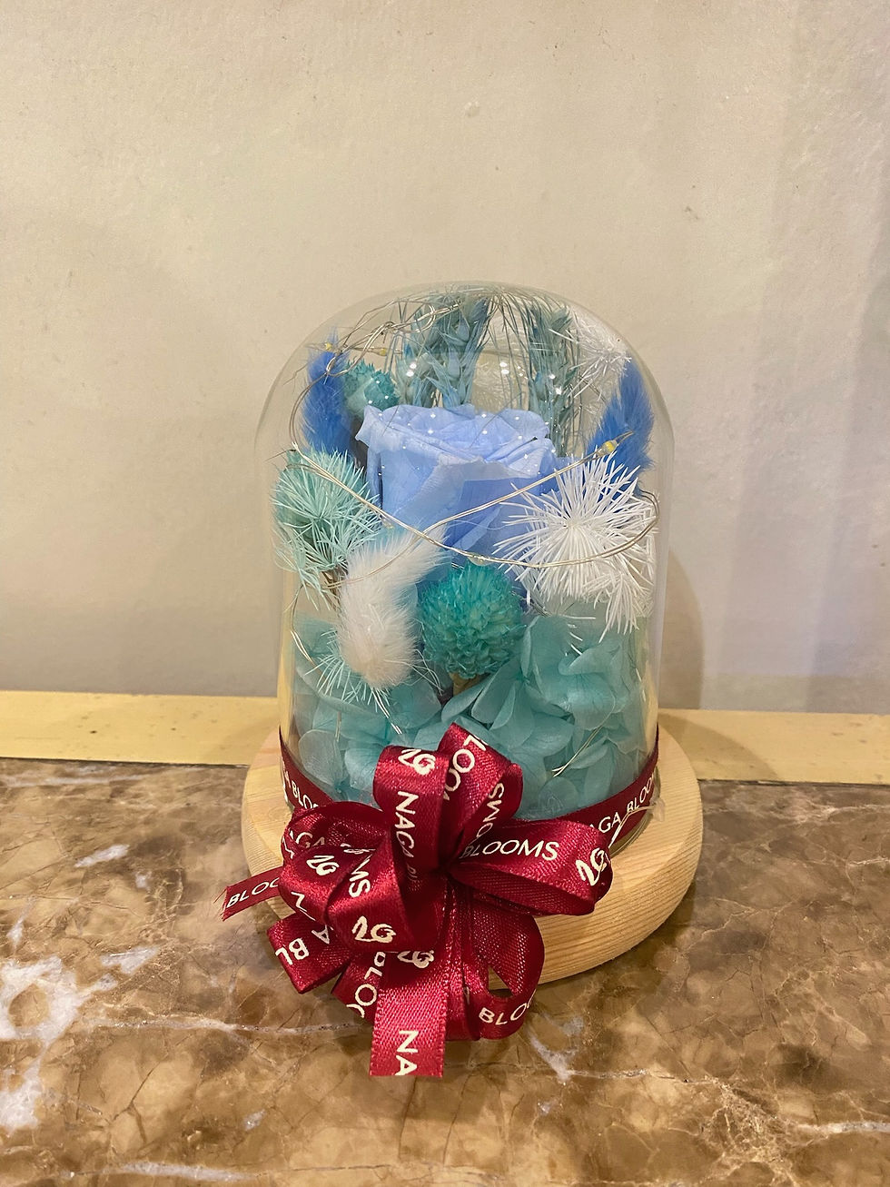 Small Dome arrangement with Lights (Preserved rose)