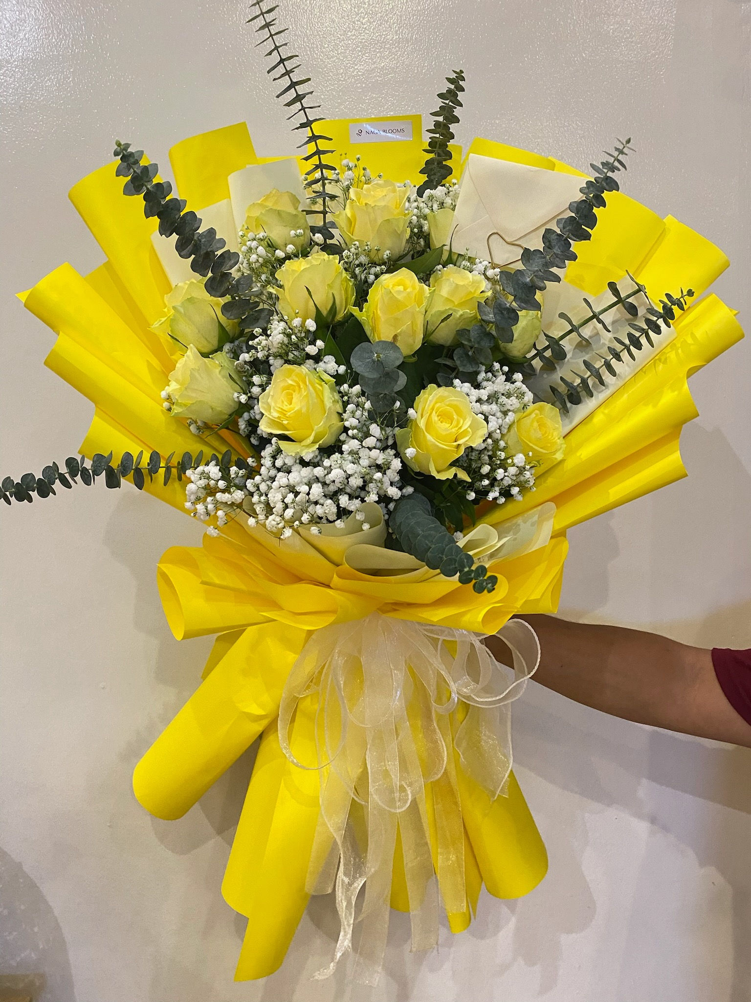 One Dozen Yellow Imported Roses Bouquet