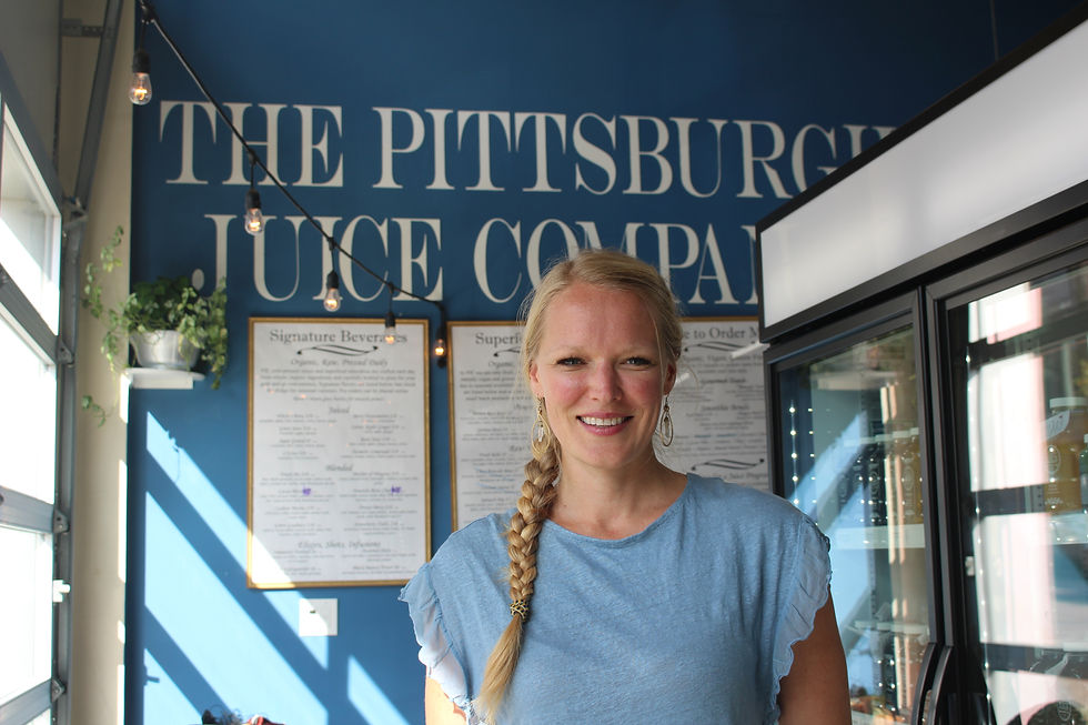 Naomi Homison, owner of The Pittsburgh Juice Company, inside their Lawrenceville Location