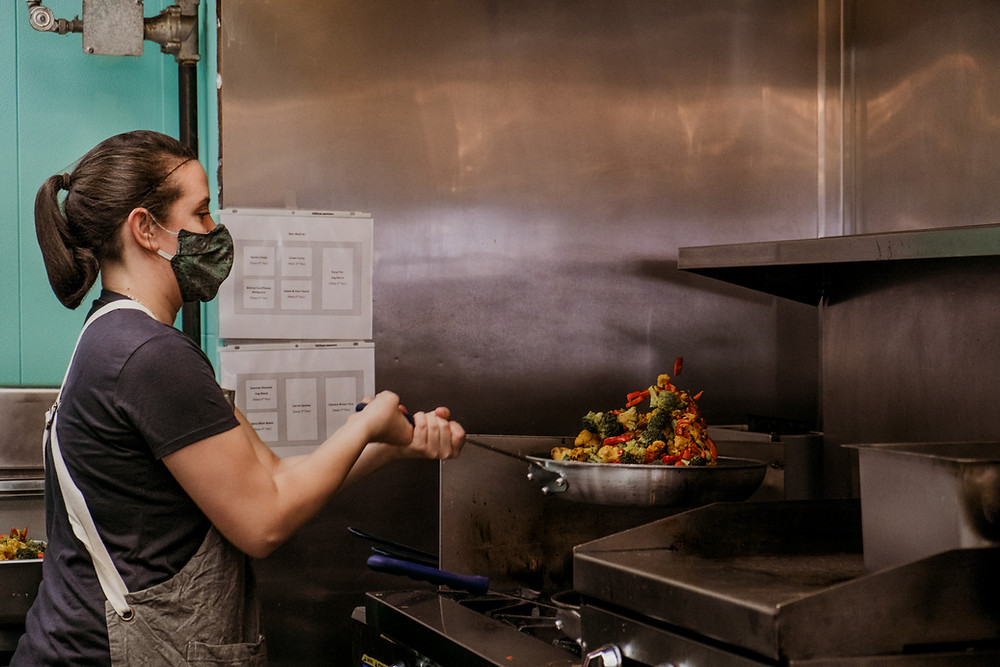 A staff member at Go Buddha in Cleveland