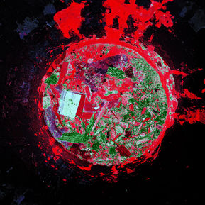 Volker Henze | WELT IM EIMER 1 | 2020 | 4 Pigmentdrucke | 80 x 60  cm