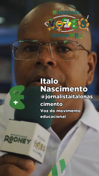 Italo Nascimento, jornalista, com microfone, #todasasvozem1mp, Voz do Movimento Educacional