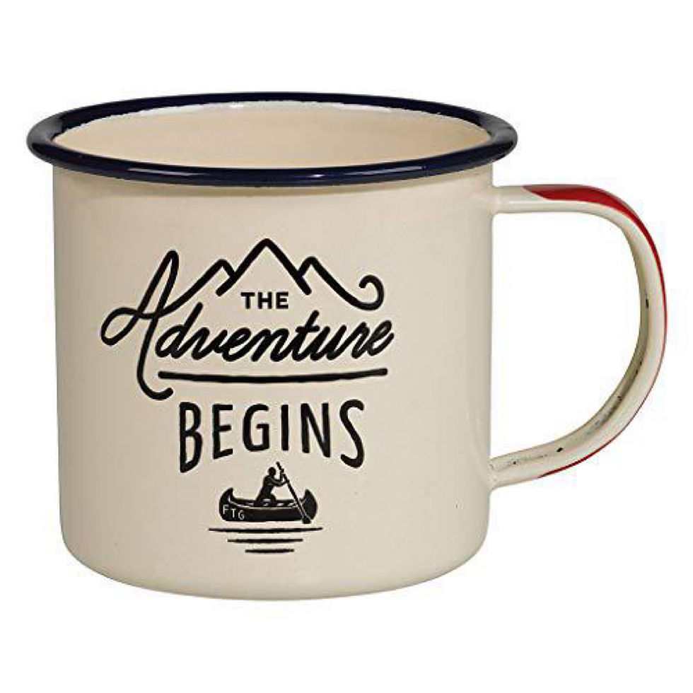 The Adventure Begins Enamel Mug