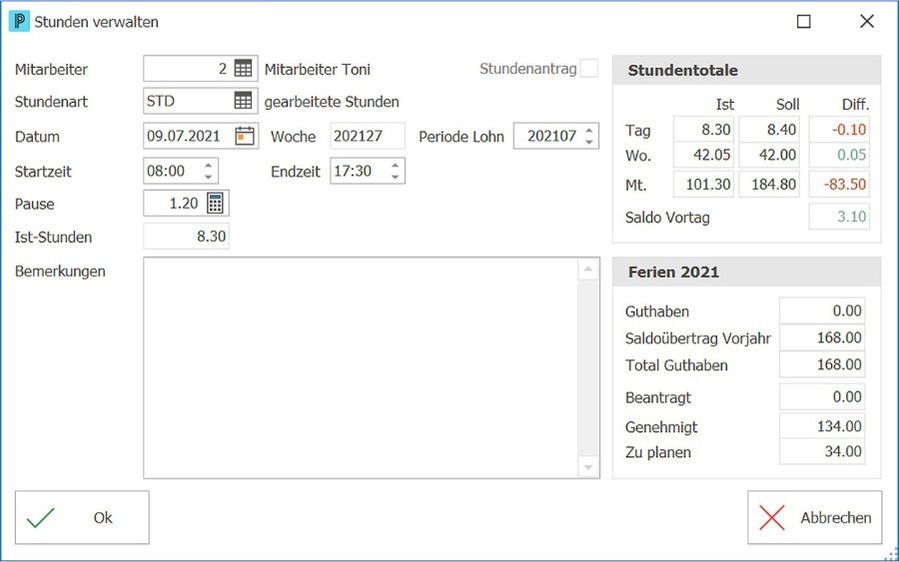 Proffix Zeiterfassung mit moderner Stempeluhr für Mitarbeiter