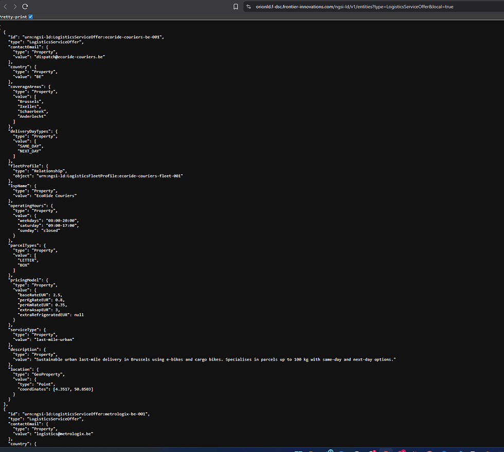 json reply of orionld entity