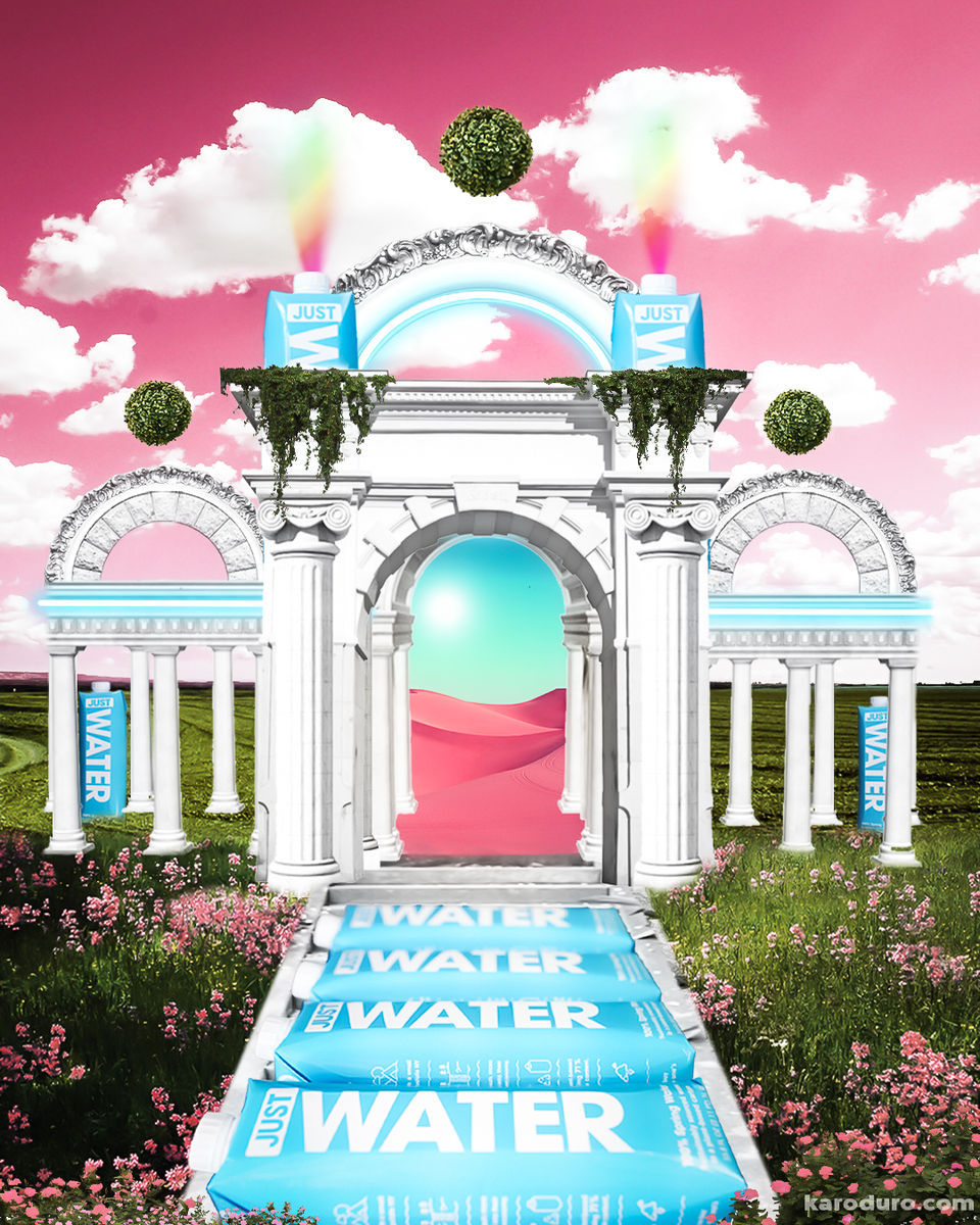 JUST water graphic design image by Karo Durojaiye titles Portal of Justice