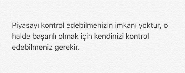 piyasayı kontrol edebilmenin imkânı yoktur
