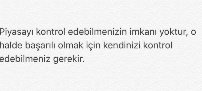 piyasayı kontrol edebilmenin imkânı yoktur