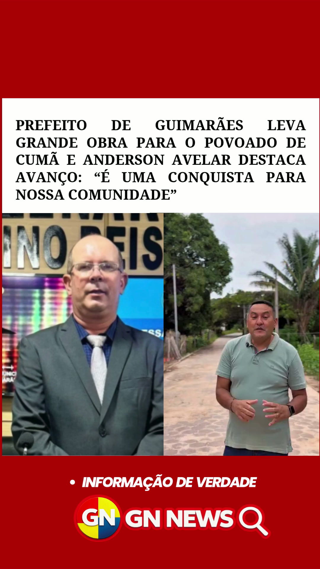 Prefeito de Guimarães leva obra histórica a povoado Cumã e Anderson Avelar celebra avanço: “É uma conquista para nossa comunidade”