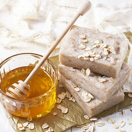 handmade soap with honey and oatmeal. Se