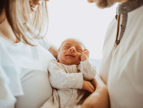 Agata, Rafał i Gucio | domowa sesja noworodkowa