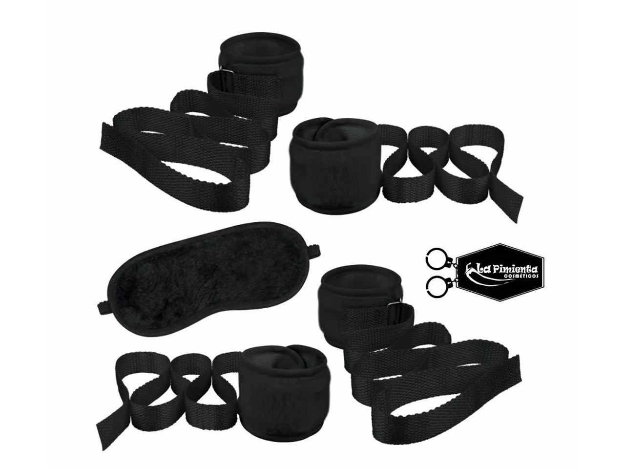 Kit Bondage Pelúcia (4 amarras e 1 venda) - La Pimienta