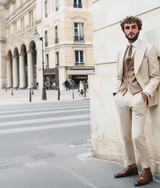 beige texturé costume