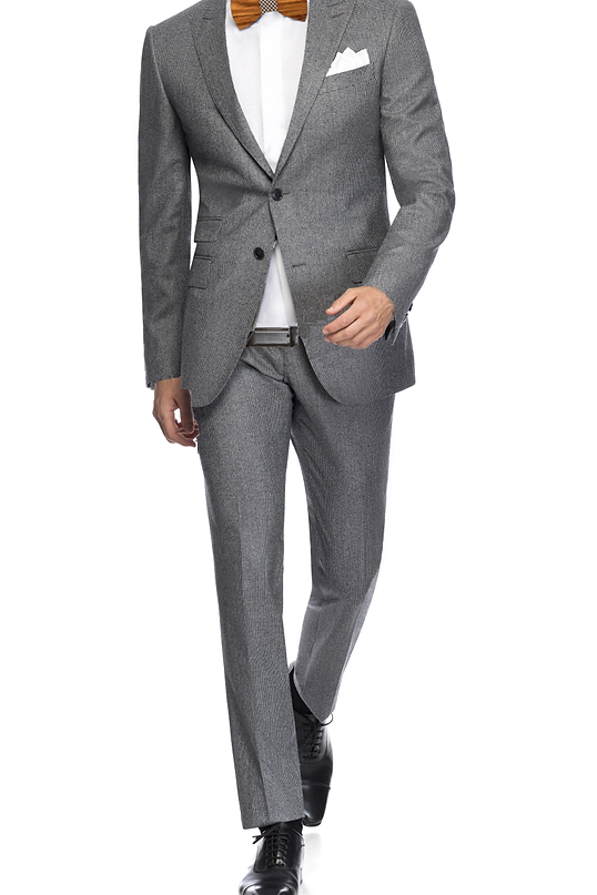 Costume deux pièces gris à carreaux et cravate à rayures By Monsieur